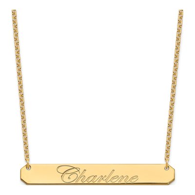 Gold-Plated Sterling Silver Personalized Large Bar Name Necklace