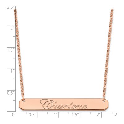 Rose Gold-Plated Sterling Silver Personalized Bar Necklace – view 3