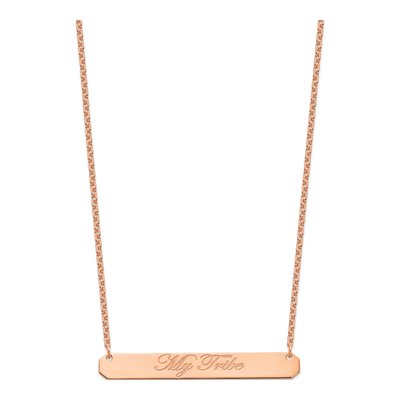 Rose Gold-Plated Sterling Silver Personalized Bar Necklace – view 4