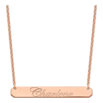 Rose Gold-Plated Sterling Silver Personalized Bar Necklace