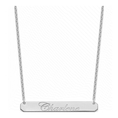 Sterling Silver Personalized Bar Name Necklace – view 2