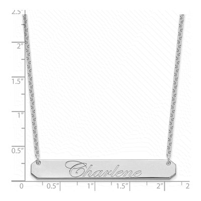 Sterling Silver Personalized Bar Name Necklace – view 3