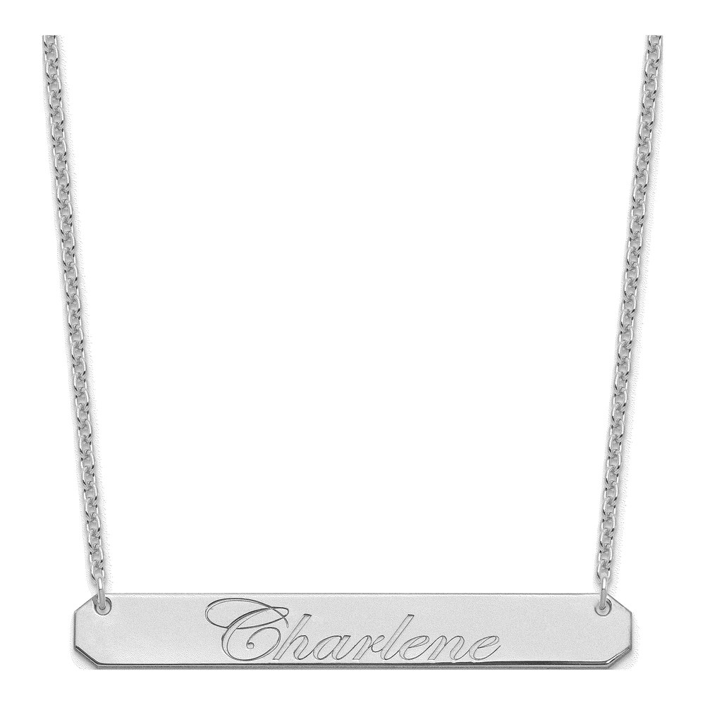Sterling Silver Personalized Bar Name Necklace