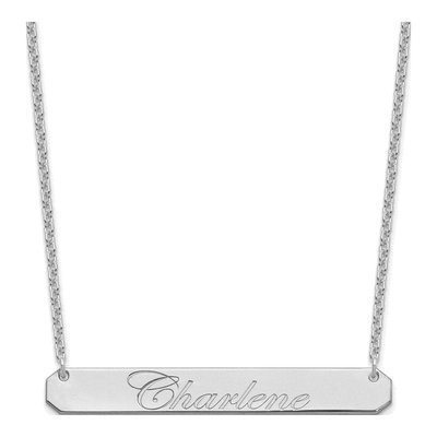Sterling Silver Personalized Bar Name Necklace