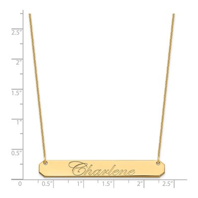 14K Yellow Gold Personalized Bar Name Necklace – view 3