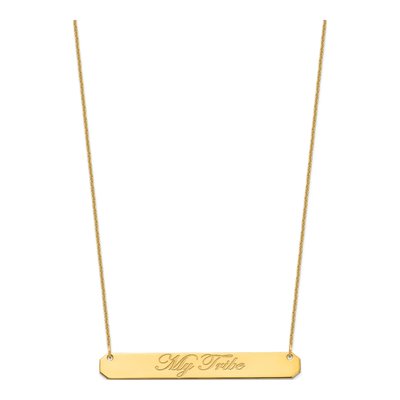 14K Yellow Gold Personalized Bar Name Necklace – view 4