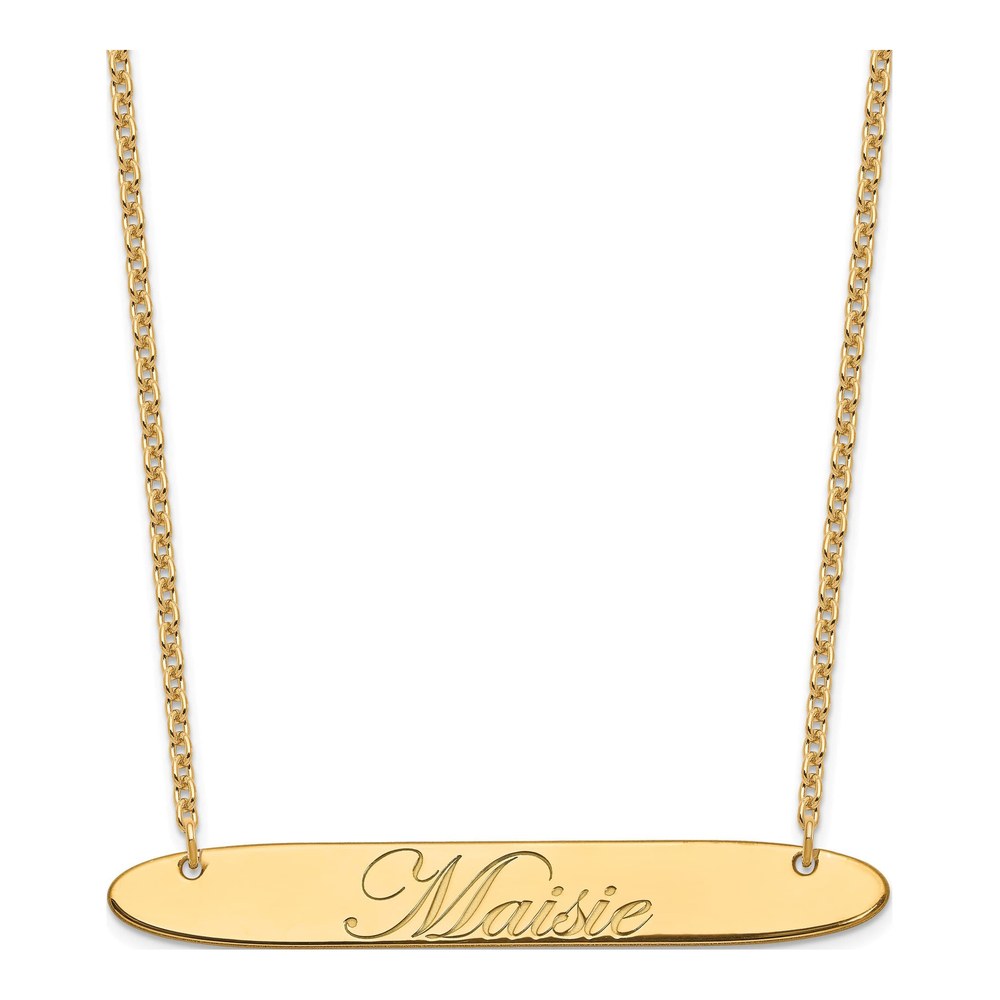 Gold-Plated Sterling Silver Personalized Bar Necklace