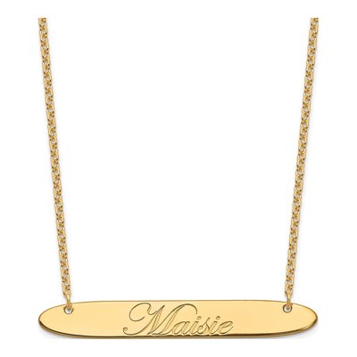 Gold-Plated Sterling Silver Personalized Bar Necklace