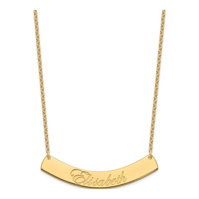 Gold-Plated Sterling Silver Personalized Script Bar Necklace – view 2