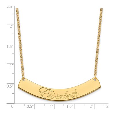 Gold-Plated Sterling Silver Personalized Script Bar Necklace – view 3