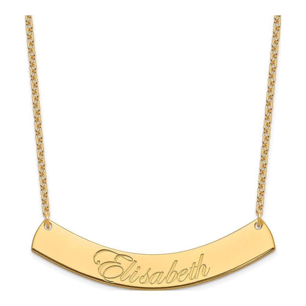 Gold-Plated Sterling Silver Personalized Script Bar Necklace