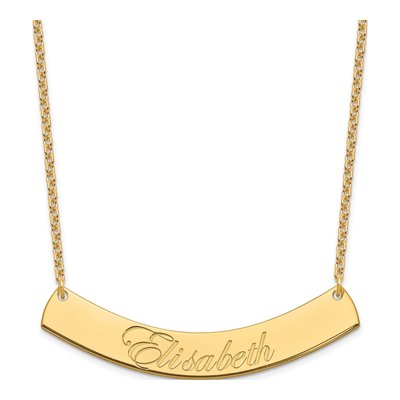 Gold-Plated Sterling Silver Personalized Script Bar Necklace