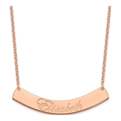Rose Gold-Plated Sterling Silver Personalized Script Bar Necklace