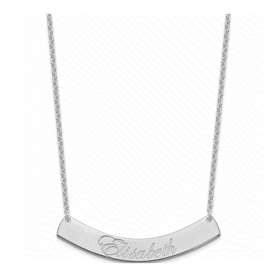 Sterling Silver Personalized Script Bar Necklace – view 2