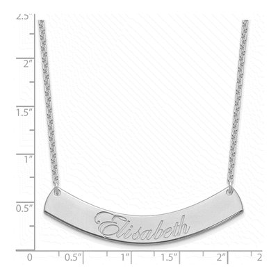 Sterling Silver Personalized Script Bar Necklace – view 3