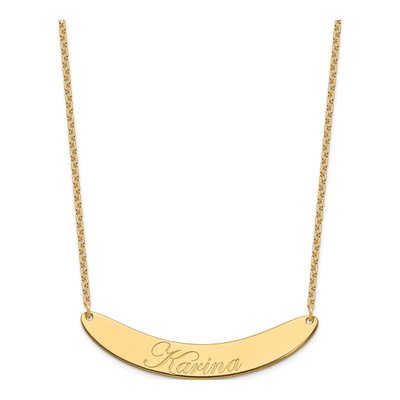 Gold-Plated Sterling Silver Personalized Script Bar Necklace – view 2