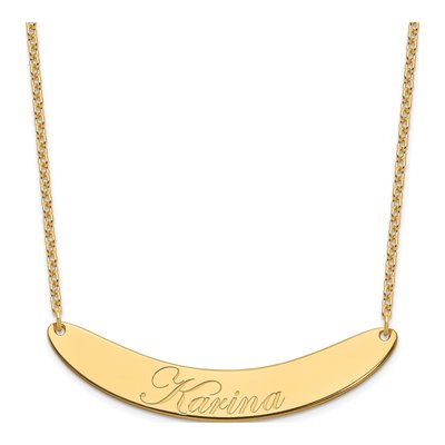 Gold-Plated Sterling Silver Personalized Script Bar Necklace