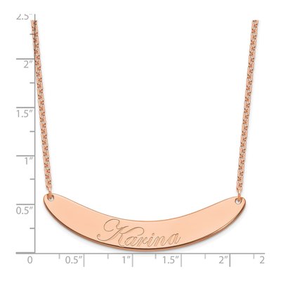 Rose Gold-Plated Sterling Silver Personalized Script Bar Necklace – view 2