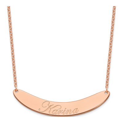 Rose Gold-Plated Sterling Silver Personalized Script Bar Necklace