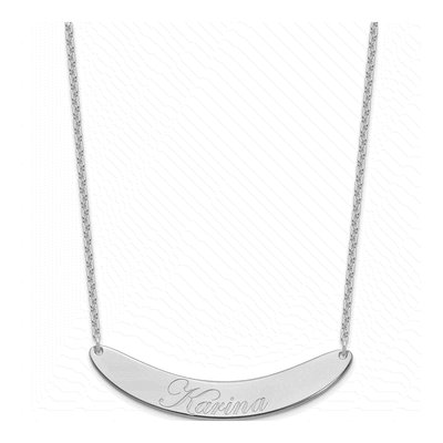 Personalized Sterling Silver Curved Bar Necklace – view 2