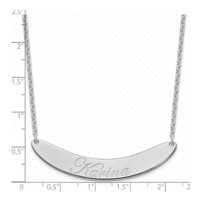 Personalized Sterling Silver Curved Bar Necklace – view 3