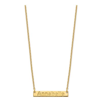 Gold-Plated Sterling Silver Personalized Bar Name Necklace – view 2
