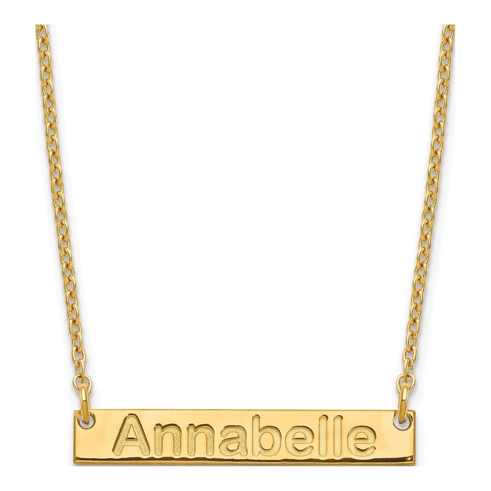 Gold-Plated Sterling Silver Personalized Bar Name Necklace