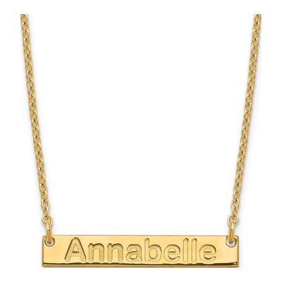 Gold-Plated Sterling Silver Personalized Bar Name Necklace
