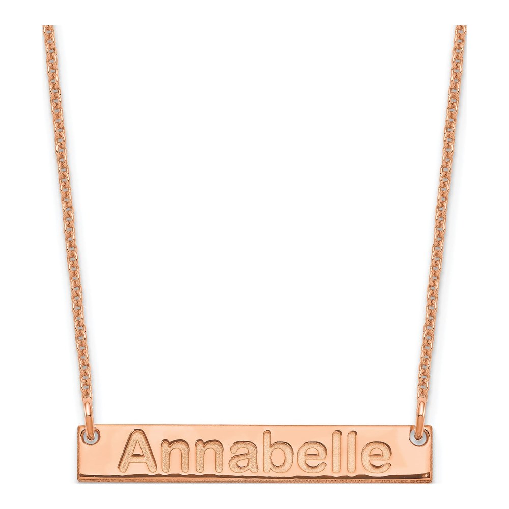 14K Rose Gold Personalized Bar Necklace
