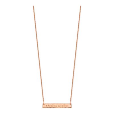 Rose Gold-Plated Sterling Silver Bar Necklace – view 2