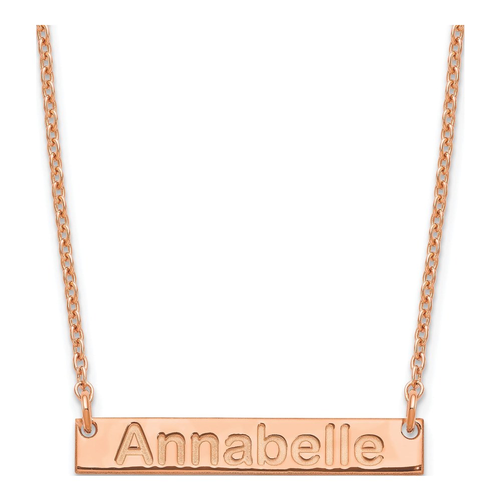 Rose-Plated Sterling Silver Bar Necklace, 18"