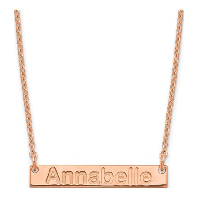 Rose Gold-Plated Sterling Silver Bar Necklace