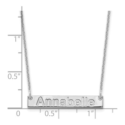 14K White Gold Personalized Bar Necklace – view 3