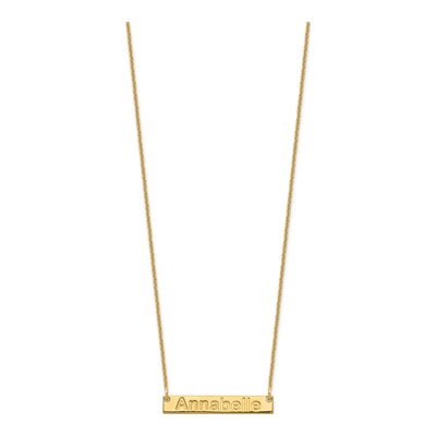 14K Yellow Gold Personalized Bar Necklace – view 2
