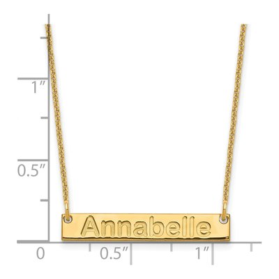 14K Yellow Gold Personalized Bar Necklace – view 3