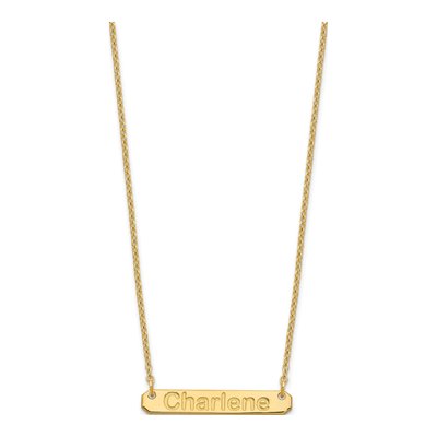 Gold-Plated Sterling Silver Personalized Bar Name Necklace – view 2