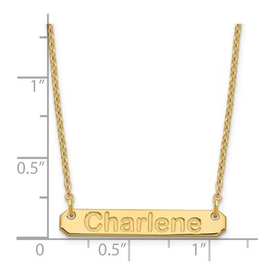 Gold-Plated Sterling Silver Personalized Bar Name Necklace – view 3
