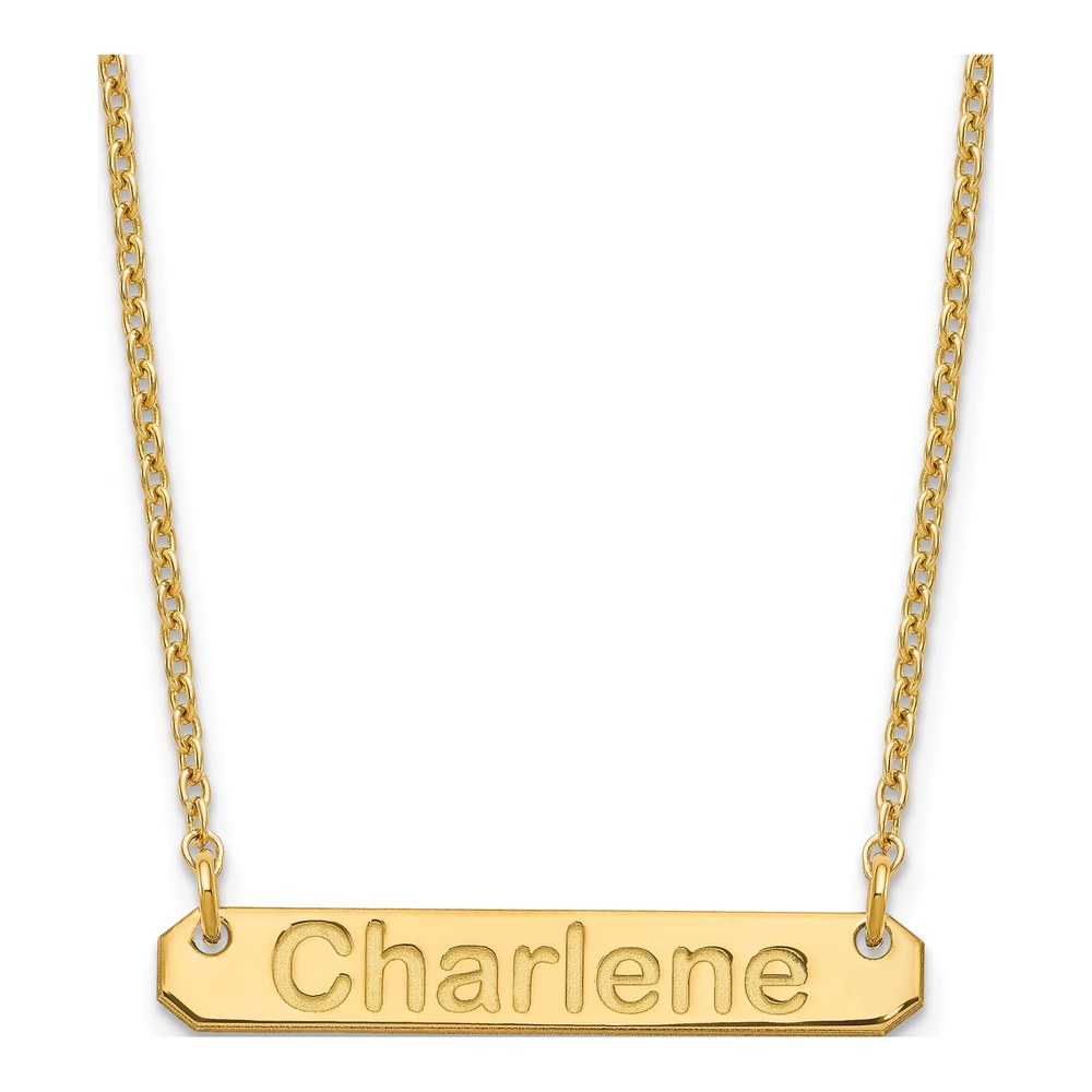 Gold-Plated Sterling Silver Personalized Bar Name Necklace