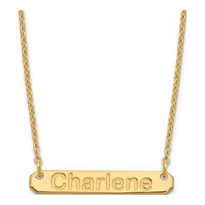 Gold-Plated Sterling Silver Personalized Bar Name Necklace