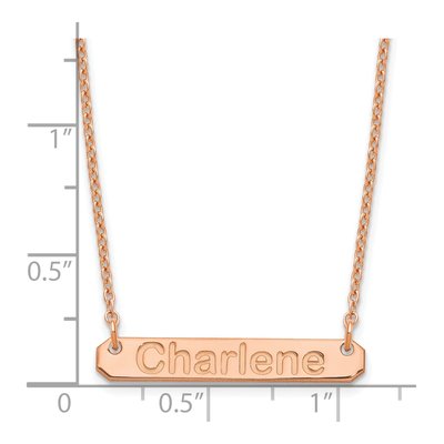 Rose Gold-Plated Sterling Silver Personalized Bar Necklace – view 2