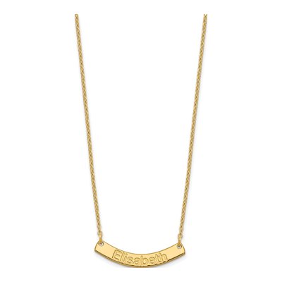 Gold-Plated Sterling Silver Personalized Curved Bar Name Necklace – view 2