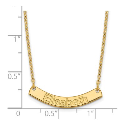 Gold-Plated Sterling Silver Personalized Curved Bar Name Necklace – view 3