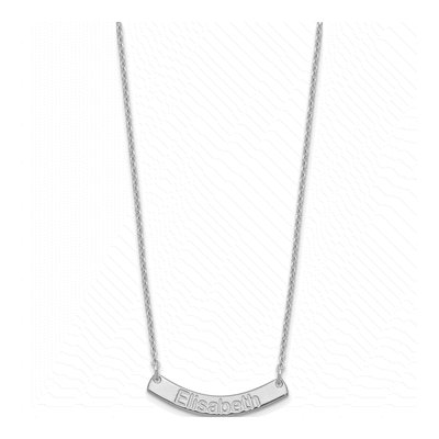 Sterling Silver Personalized Curved Bar Necklace – view 2