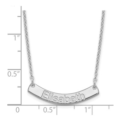 Sterling Silver Personalized Curved Bar Necklace – view 3