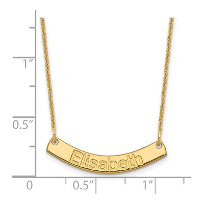 14K Yellow Gold Personalized Curved Bar Necklace – view 3