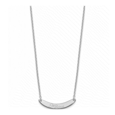 Sterling Silver Personalized Script Bar Necklace – view 2