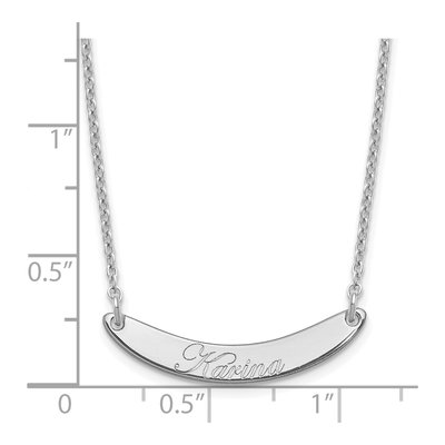 Sterling Silver Personalized Script Bar Necklace – view 3