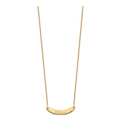 14K Yellow Gold Personalized Bar Necklace – view 2