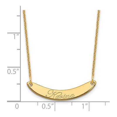 14K Yellow Gold Personalized Bar Necklace – view 3