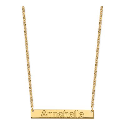 Gold-Plated Sterling Silver Personalized Bar Name Necklace – view 2